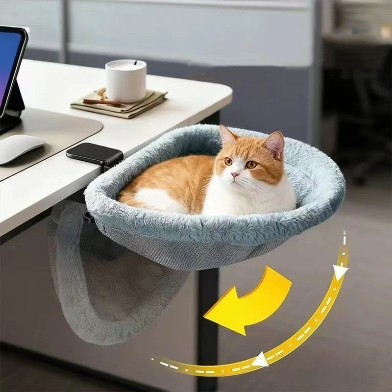 Under Desk Hammock - Tek Tıkla Katlanabilir Yarım Daire Kedi